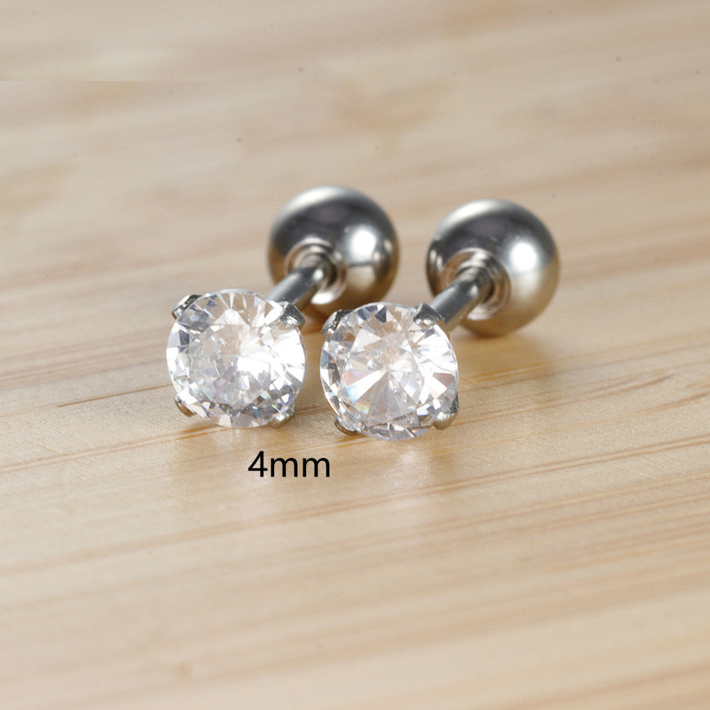 Round Inlay zircon studs